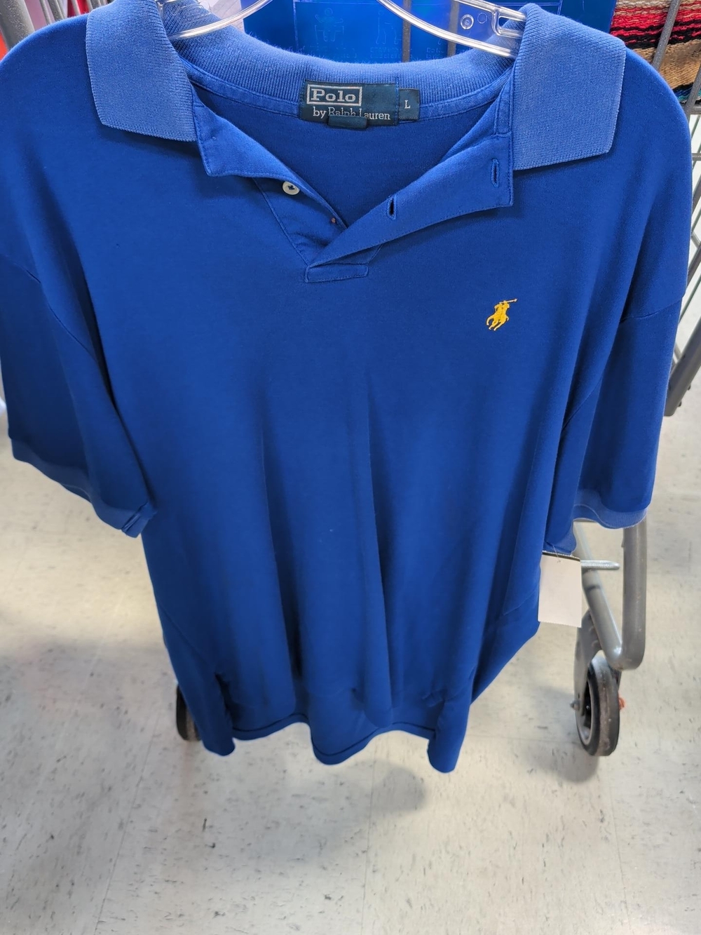 Polo by Ralph Lauren Men's Royal Blue Polo with Yellow Pony Xl